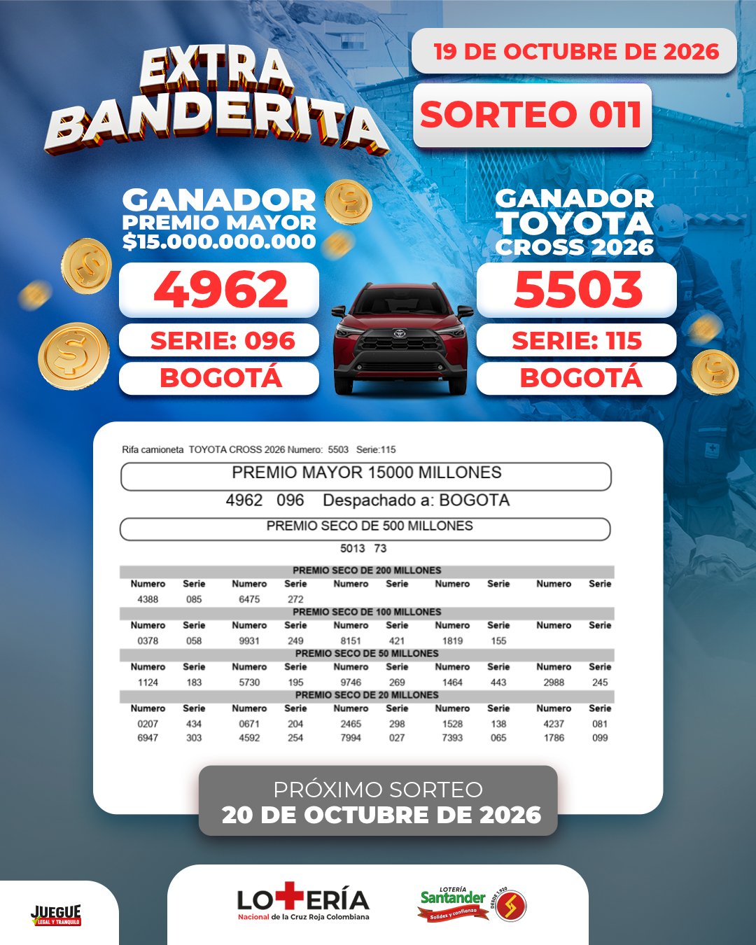 Boletín del sorteo 011
